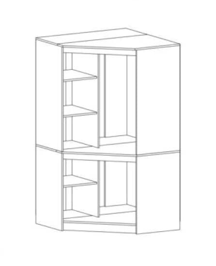 Шкаф угловой Мебель-Сервіс Bruklin 4Д 100х100х179,6 см Белый (28548129) - фото 2