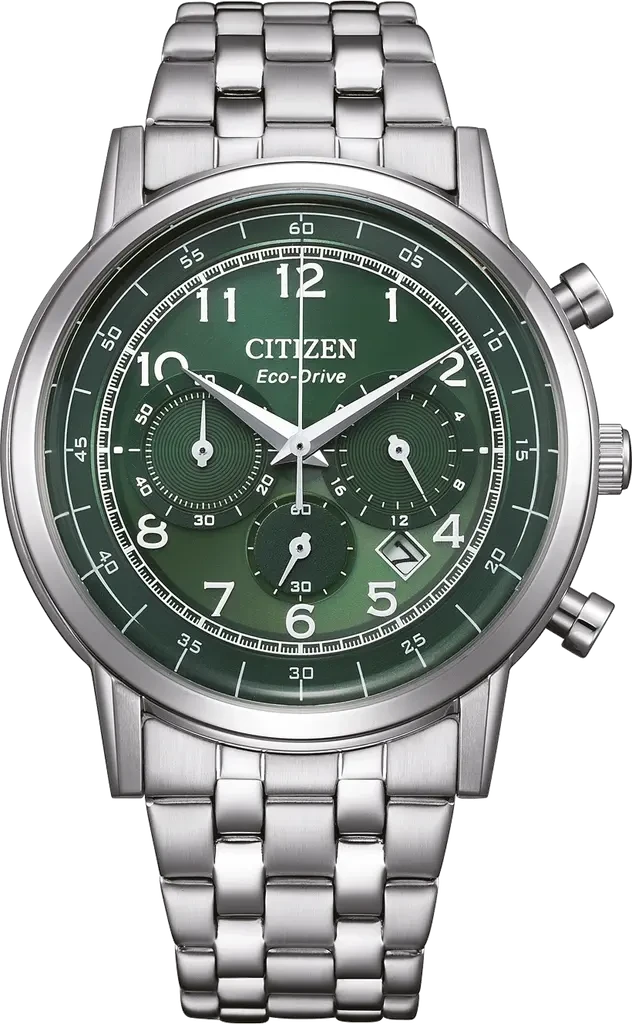 Наручные часы мужские Citizen CA4630-53X Eco-Drive со стальным корпусом/зеленым циферблатом и водозащитой 100 м