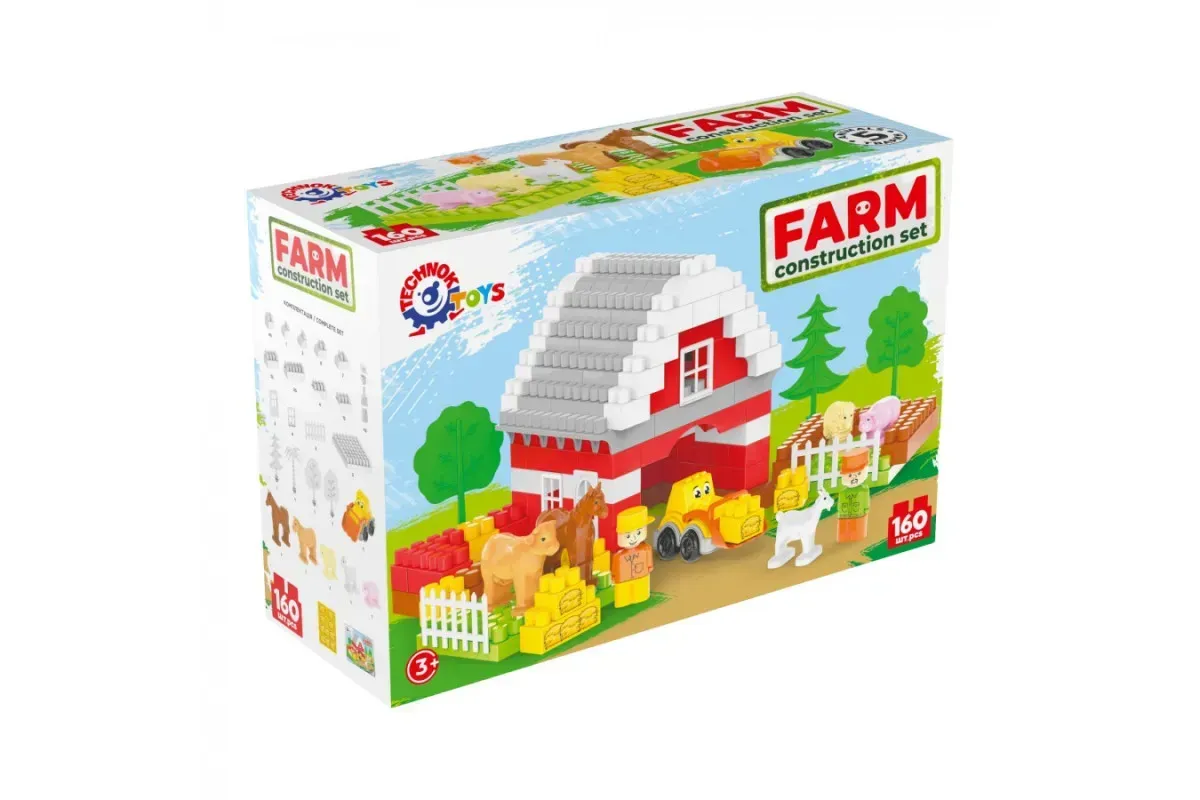 Конструктор детский ТехноК Ферма из пластика на 160 деталей Разноцветный (150-98-TH0327)