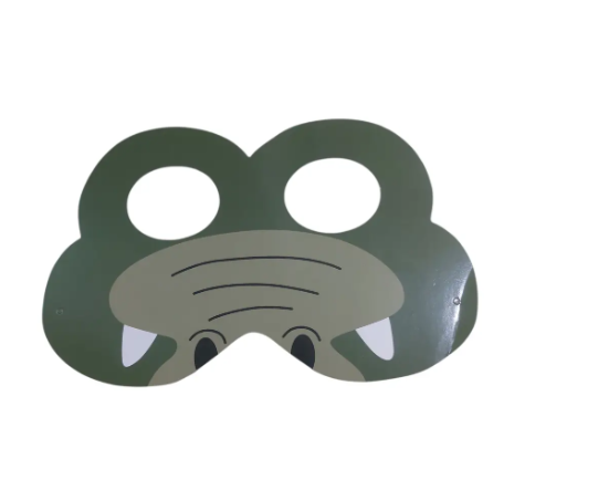 Маска детская Крокодил картон One size Зеленый (140506)