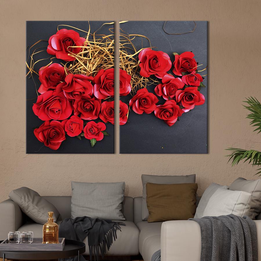Картина на холсте Цветы красной розы 165x122 см (777-2)