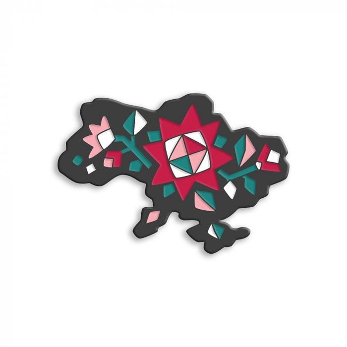 Значок пин Карта металлический