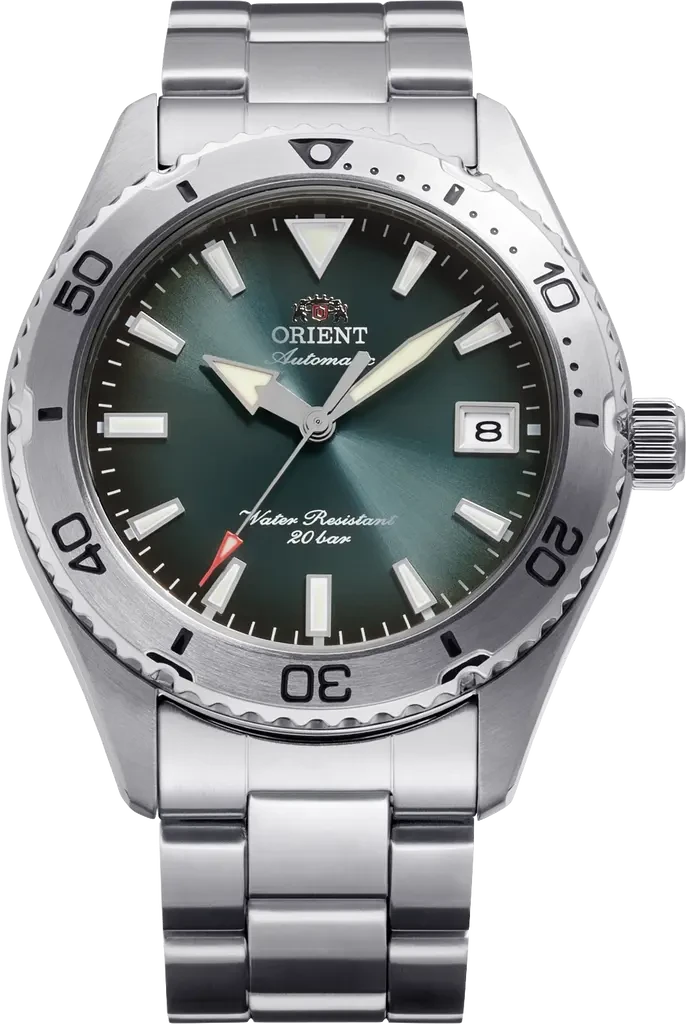 Наручний годинник чоловічий Orient Mako 40 RA-AC0Q13E30B з сталевим корпусом/сапфіровим склом WR 200 м Зелений (3124584495)