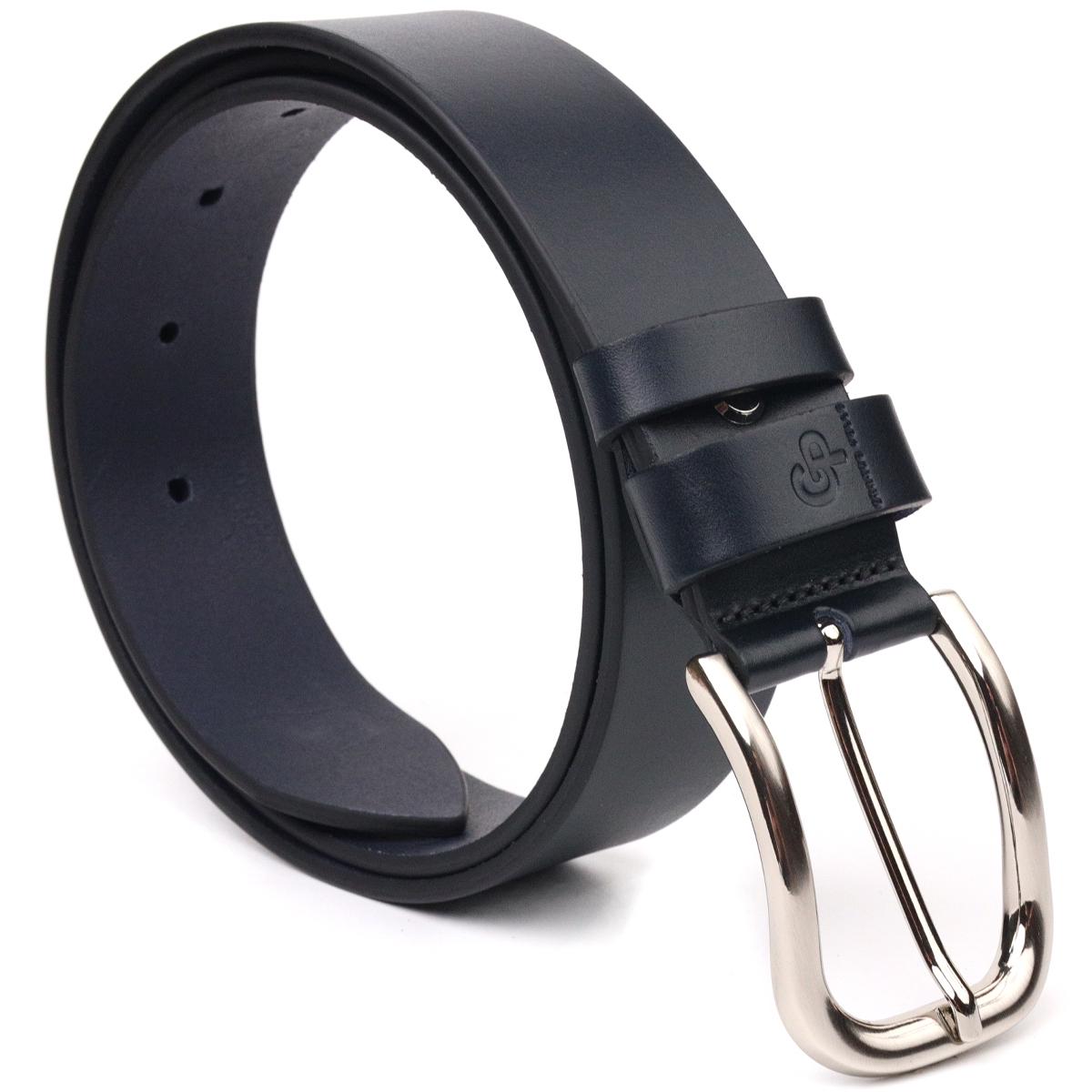 Ремінь чоловічий шкіряний Grande Pelle Leather Belt 21468 Синій - фото 4