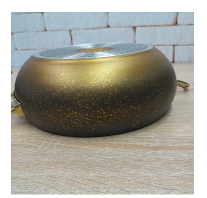 Каструля для газу та індукціі OMS з кришкою та антипригарним покриттям 4,5 л Gold (30485758) - фото 2 Каструля для газу та індукціі OMS з кришкою та антипригарним покриттям 4,5 л Gold (30485758) - фото 2