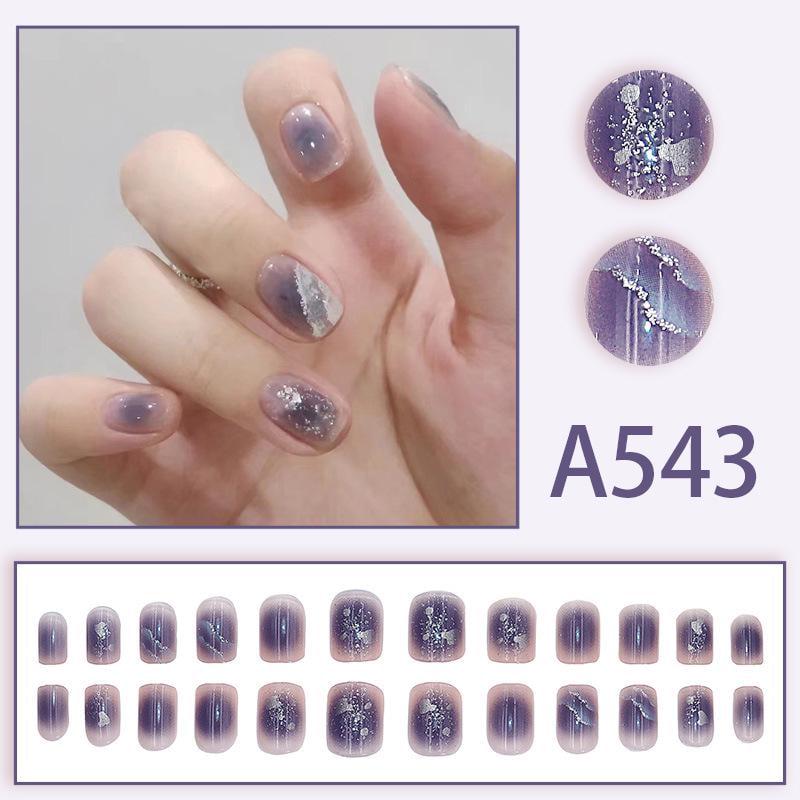 Накладные ногти Bananahall с дизайном и клеем 24 шт. Фиолетовый (A9765) - фото 2 Накладные ногти Bananahall с дизайном и клеем 24 шт. Фиолетовый (A9765) - фото 2