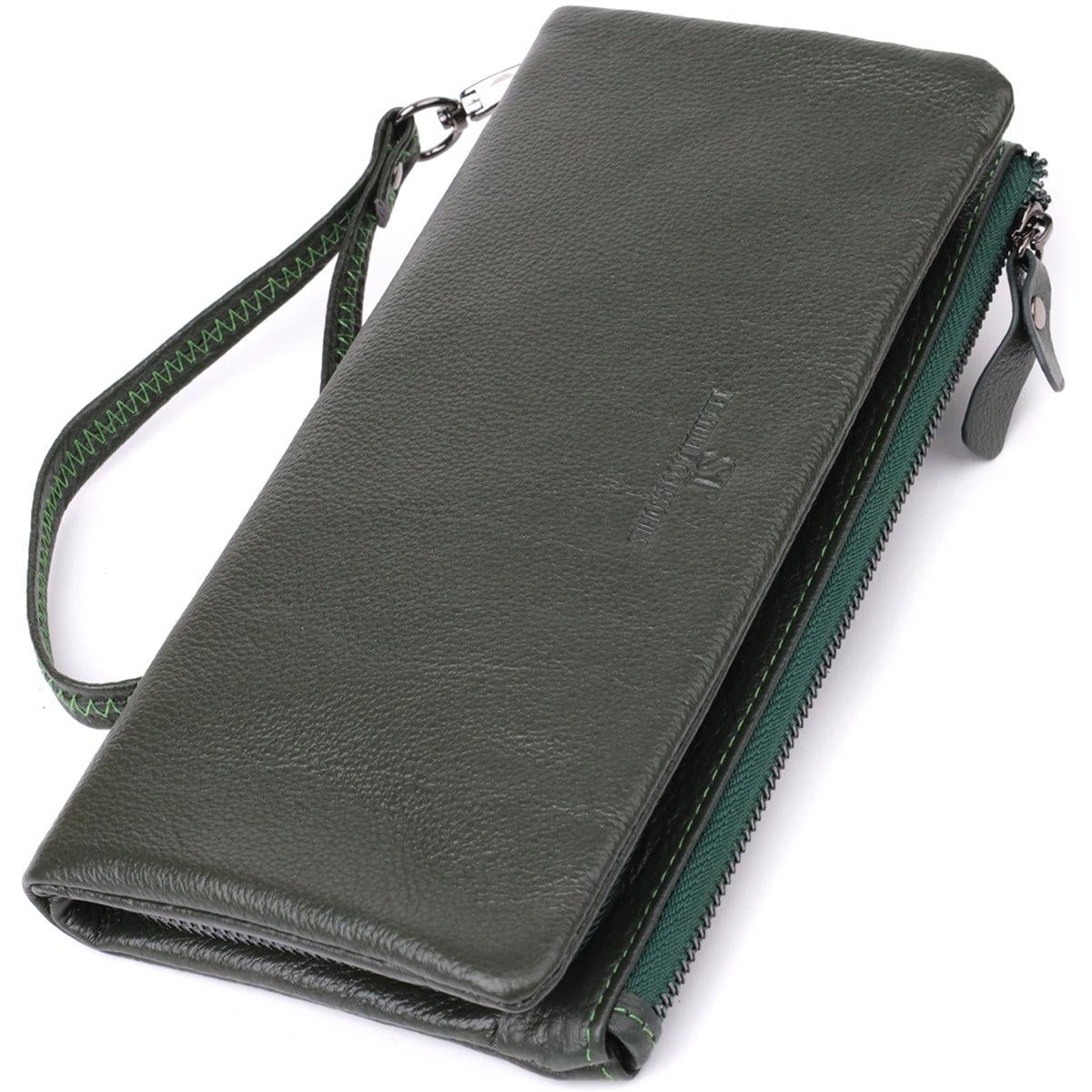 Кошелек женский ST Leather 23104 с отделением для телефона из натуральной кожи Зеленый (168-136-23104)