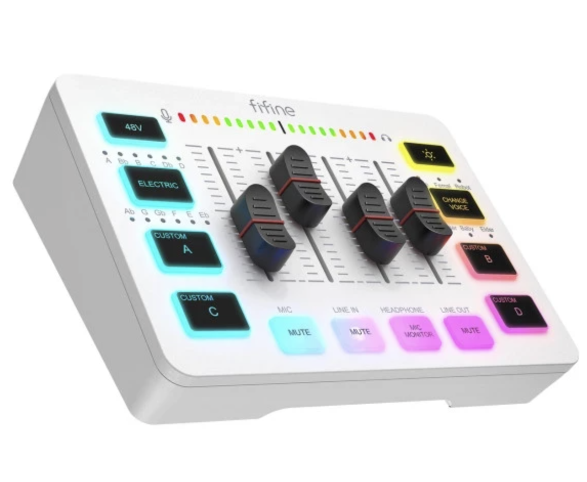 Микшер аудио игровой и стримерский Fifine Ampligame SC3 с XLR White (25650966)