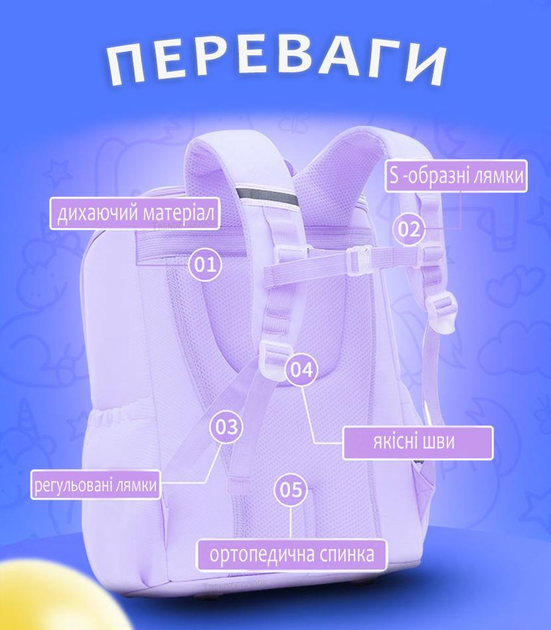Рюкзак школьный детский ортопедический для девочки 3D Единорог 1-4 класс и школьный пенал Розовый - фото 7 Рюкзак школьный детский ортопедический для девочки 3D Единорог 1-4 класс и школьный пенал Розовый - фото 7