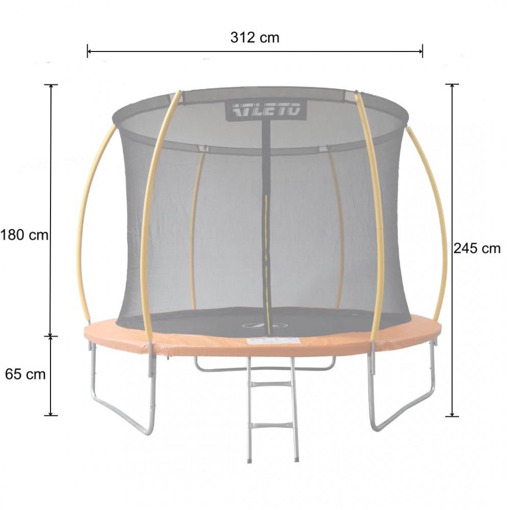 Батут Atleto 312 см з внутрішньою сіткою та драбинкою Помаранчевий (29-76- 42400469) - фото 2