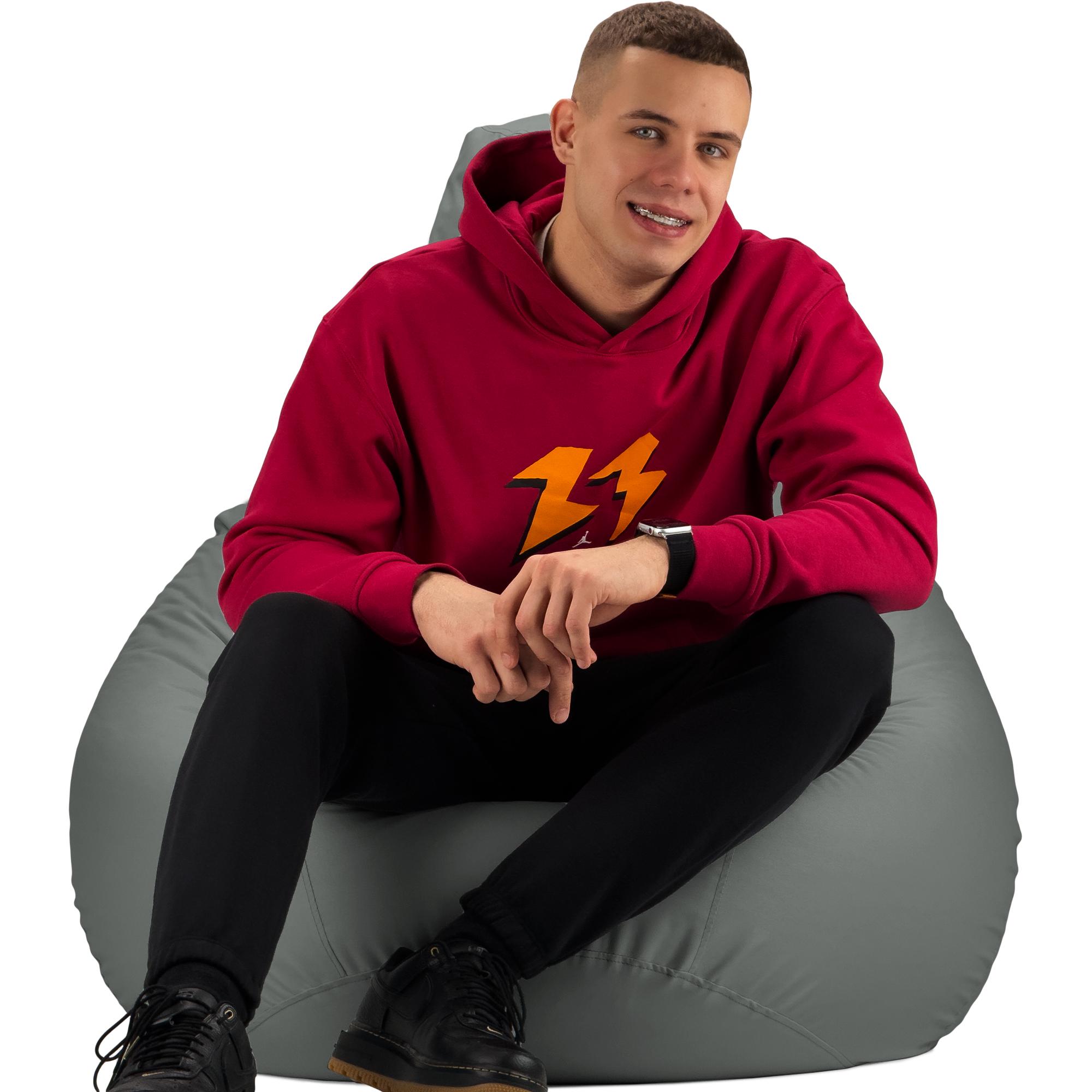 Кресло-мешок Студия Комфорта Груша оксфорд флекс 150х100 см Серый (901231) - фото 5