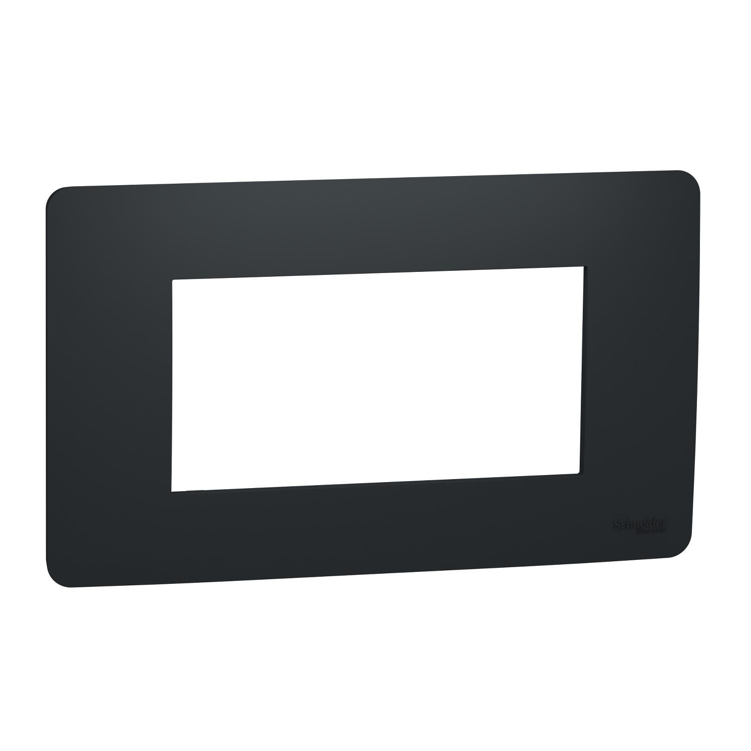 Рамка Schneider Electric 4-модульный ABS-UV Unica Антрацитовая (NU210454)