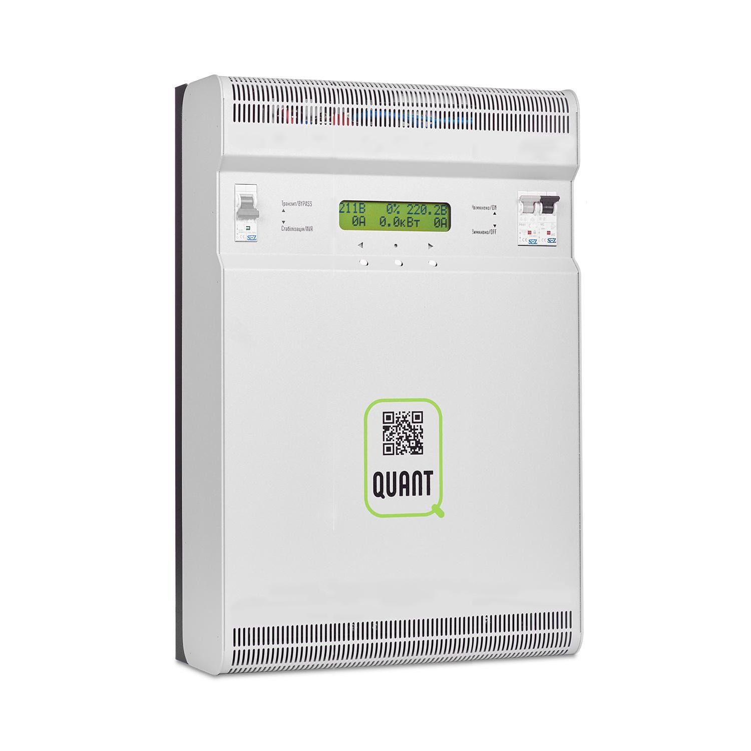 Стабилизатор напряжения инверторный Quant-11 однофазный 11 kW Grey (QUANT-11-1F)