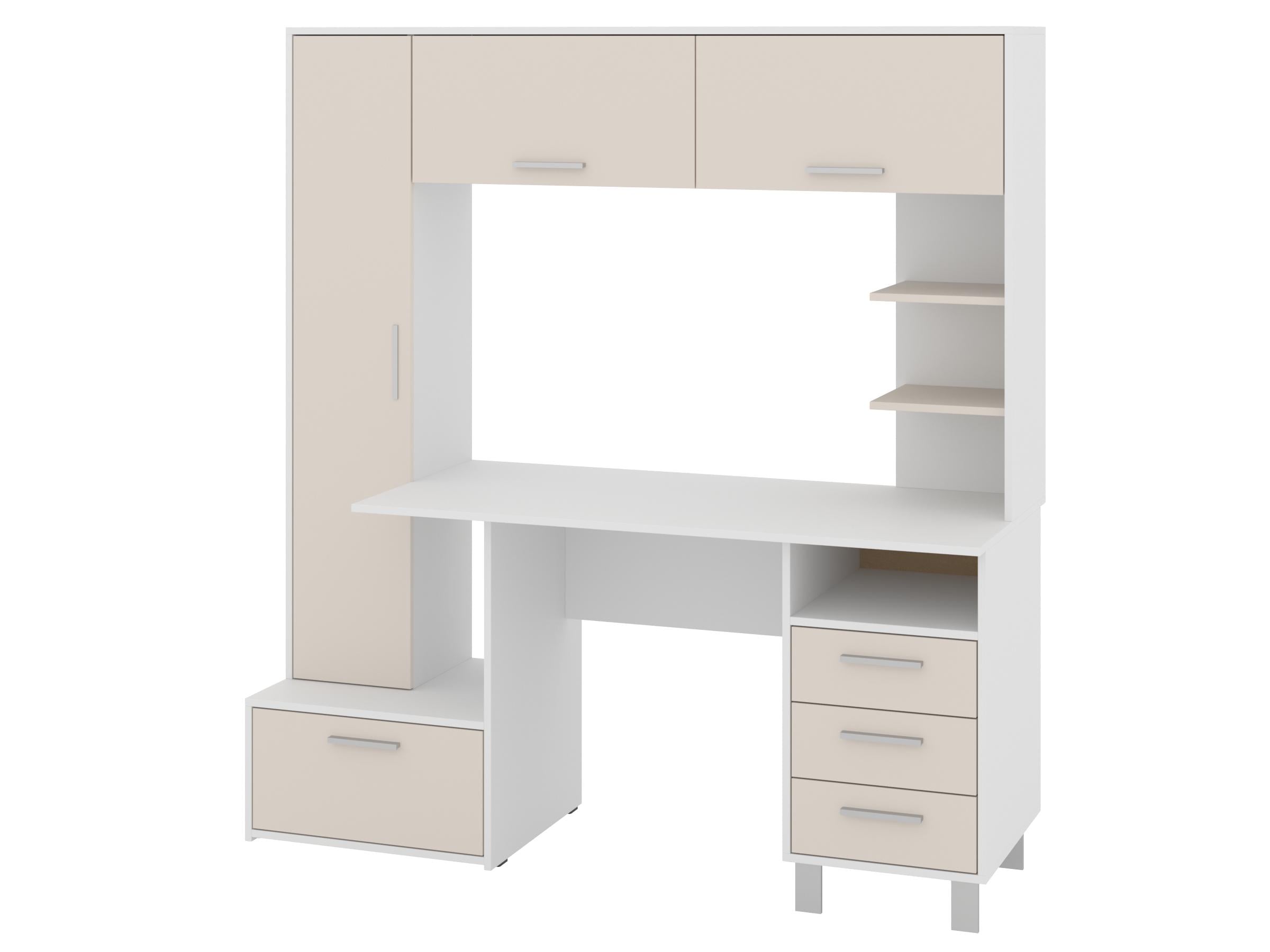 Письменный стол PEHOTIN Драйв 160х60х75/172,5 см Белый/Кашемир (PN-101340)