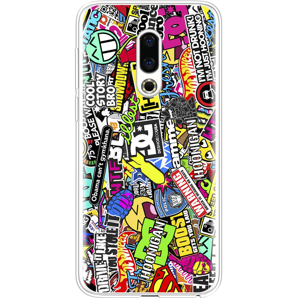 Чехол BoxFace Meizu 16 TH Multicolored Inscriptions Прозрачный силикон (35817-up880-35817)