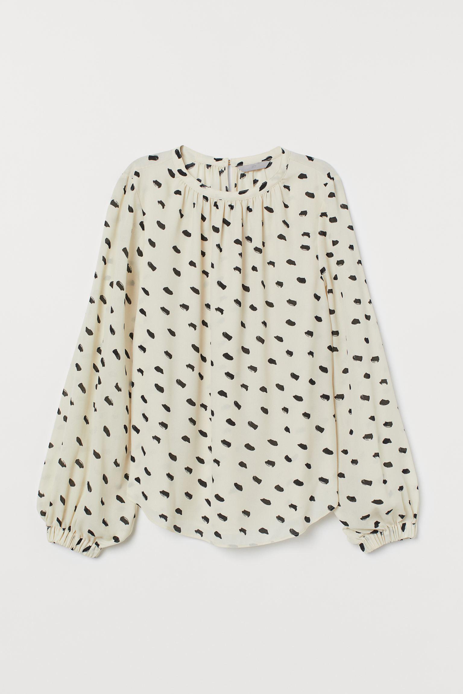 Блуза H&M Візерунок р. 36 Біло-чорний (18068542471)