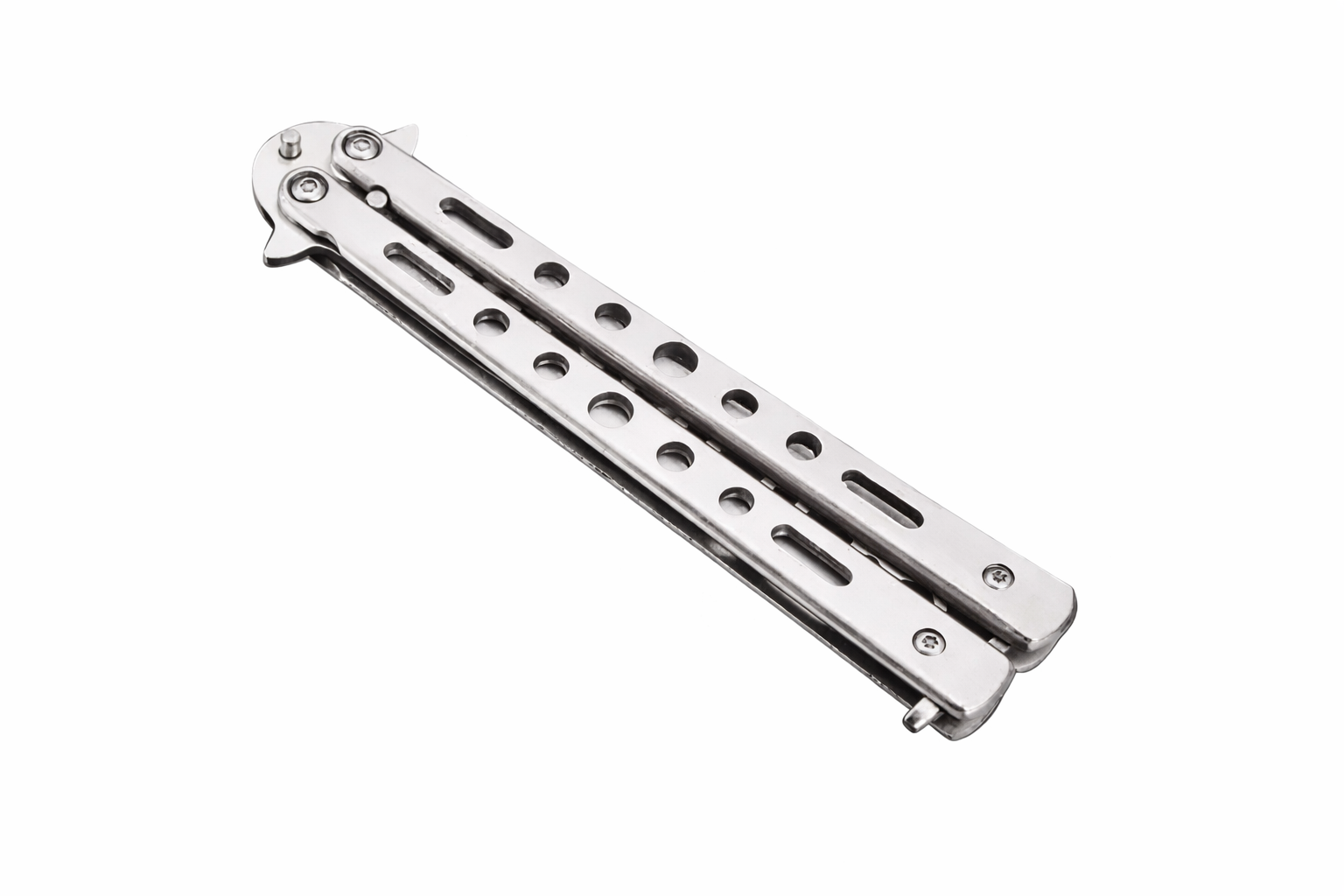 Гребінець складаний Метелик з нержавіючої сталі універсальний Срібний (33549820)