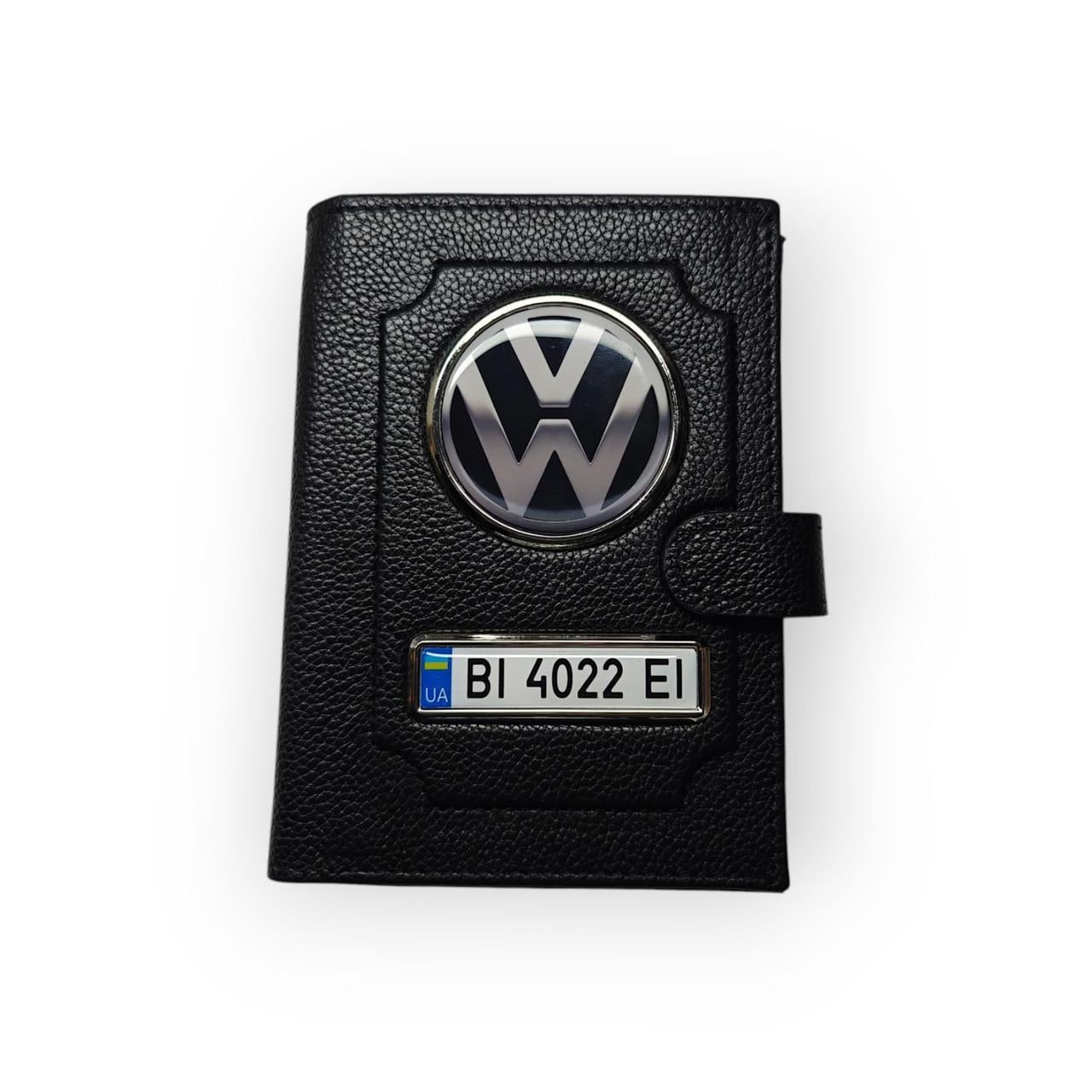 Портмоне для водительских документов Volkswagen натуральная кожа Черный (2491313268)