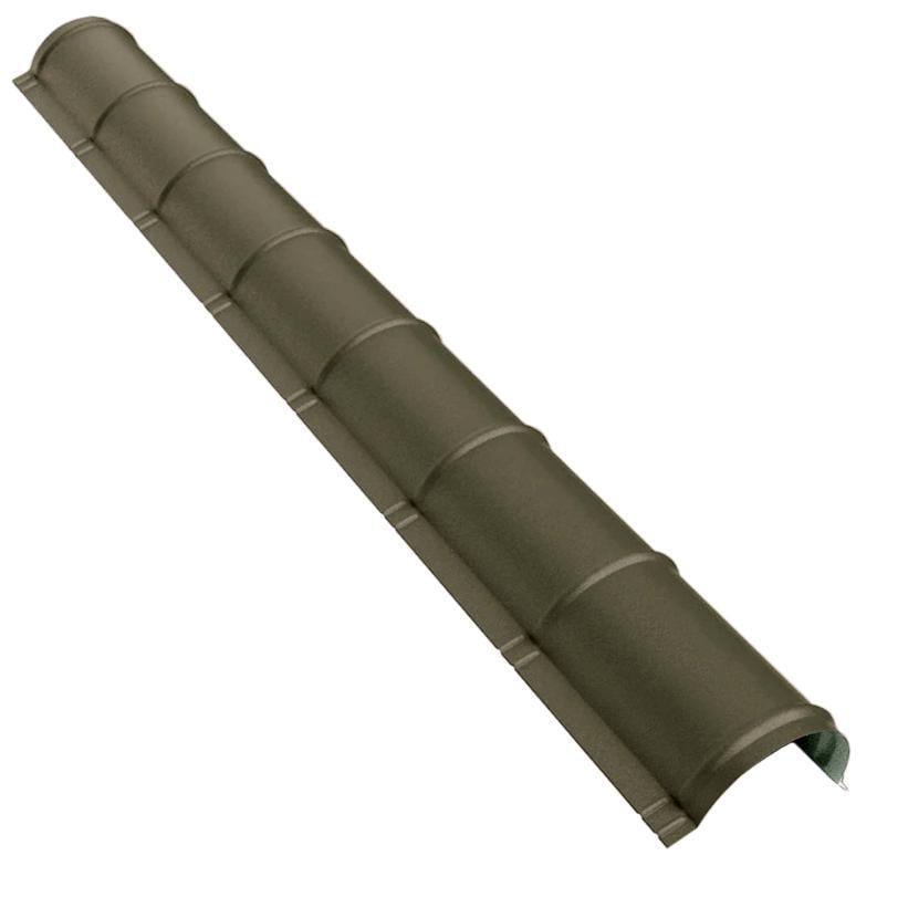 Конек полукруглый на крышу МАТ 0,45 мм 410x2000 мм RAL 8019 Темно-коричневый