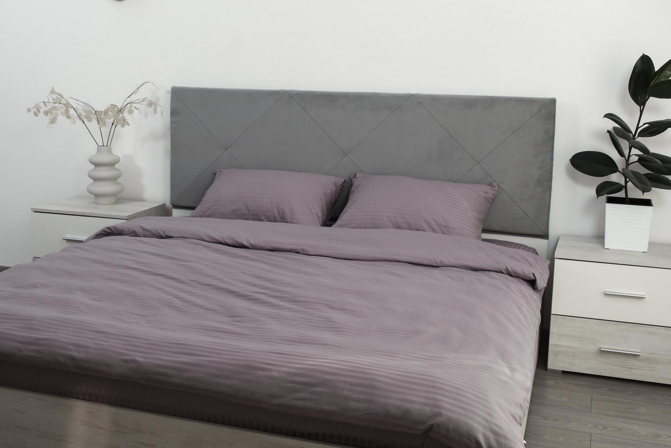 Комплект постельного белья семейный Amore seafog3304 страйп-сатин Сиреневый (KPB-As-STLux-seafog3304 70x70_) - фото 2 Комплект постельного белья семейный Amore seafog3304 страйп-сатин Сиреневый (KPB-As-STLux-seafog3304 70x70_) - фото 2