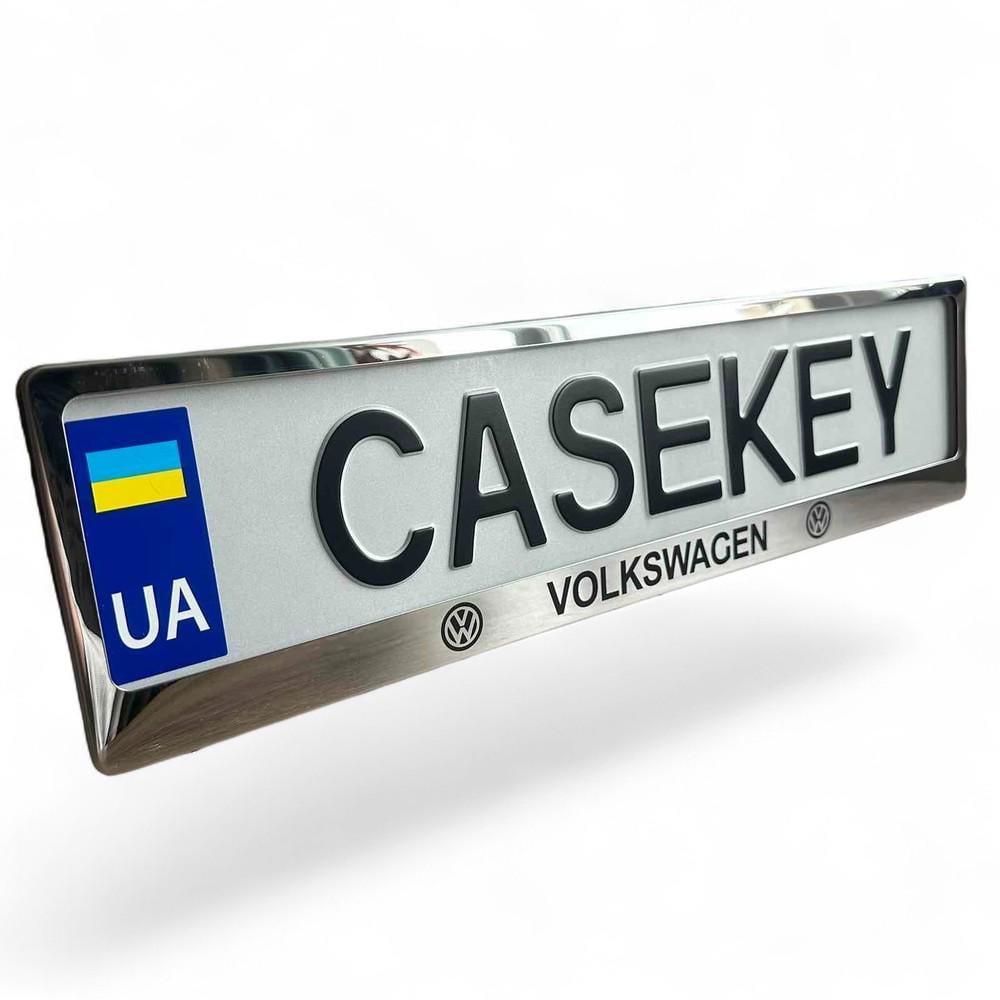 Авторамка метелическая с гравировкой Volkswagen (vwramkaza1) Авторамка метелическая с гравировкой Volkswagen (vwramkaza1)
