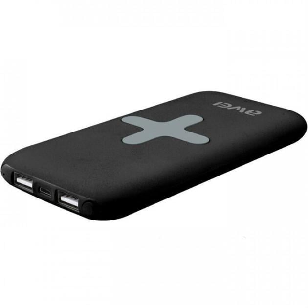 Зарядний пристрій QI Awei P98K 2 USB Power Bank з бездротовою зарядкою Чорний Зарядний пристрій QI Awei P98K 2 USB Power Bank з бездротовою зарядкою Чорний