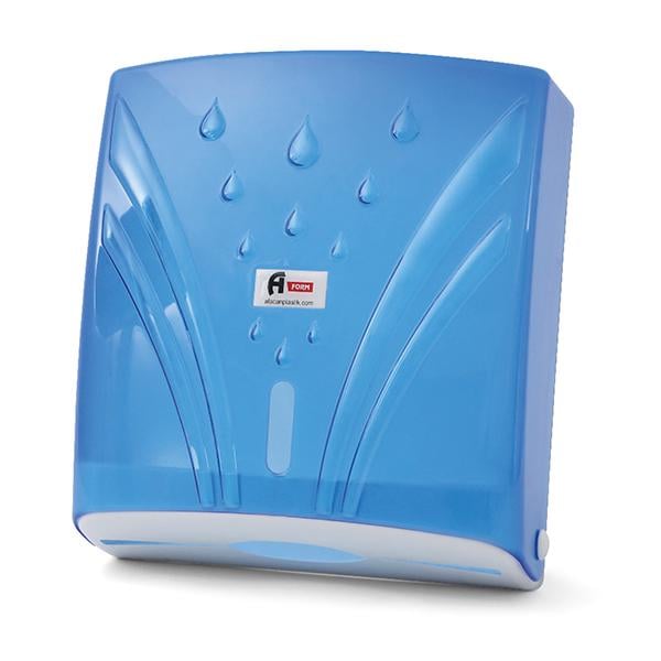 Диспенсер для полотенец Z-сложения на 300 шт. Прозрачно-голубой (6401230)