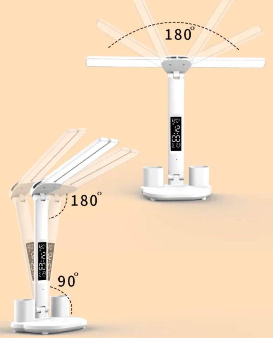Настольная лампа светодиодная с двумя плафонами и дисплеем (Л-021) - фото 10