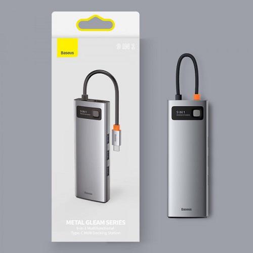 Док-станція Baseus CAHUB-CU0G USB-C Power Delivery 100W 9в1 Grey (10920358) - фото 8