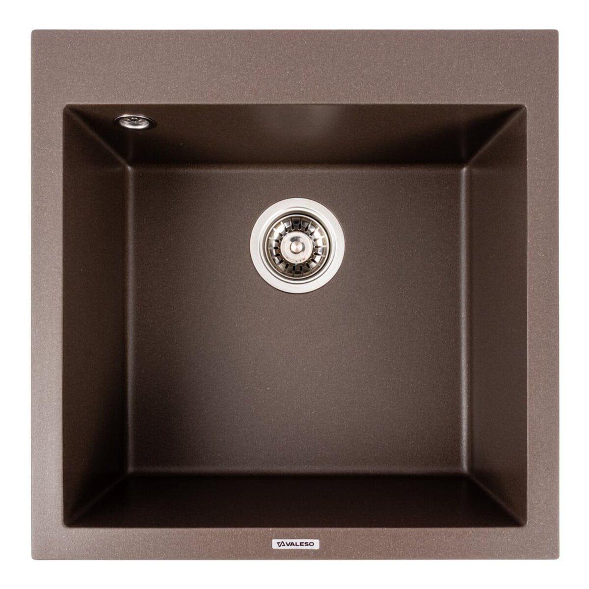 Мойка гранитная Valeso Galax 500х500 врезная квадратная Темная скала матовый (PLTM-SP000049388)