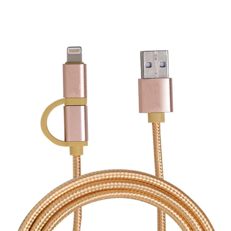 Кабель Awei CL-930C 2в1 Lightning и Micro USB Золотой (МХ-НФ-00006203)