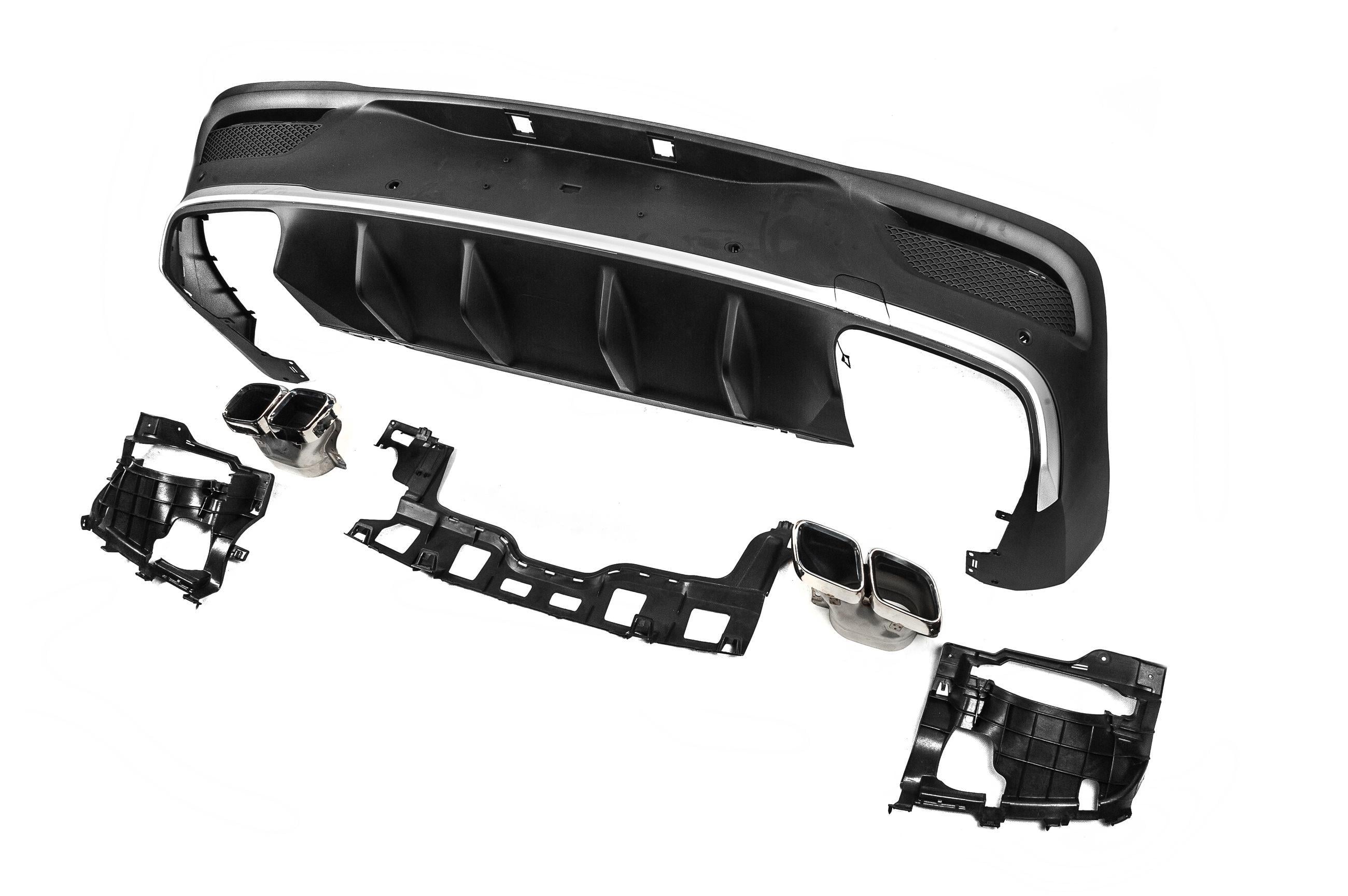 Диффузор задний с насадками дизайн GLE63 Cixtai для Mercedes GLE coupe C167 2019- рр. ABS-пластик Черный (132193)