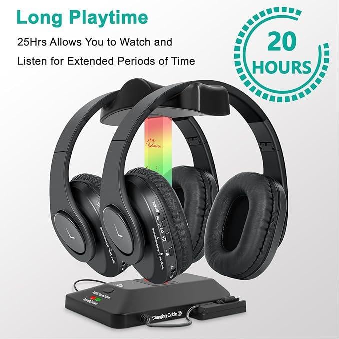 Навушники WallarGe Bluetooth подвійні бездротові з радіопередавачем - фото 3 Навушники WallarGe Bluetooth подвійні бездротові з радіопередавачем - фото 3