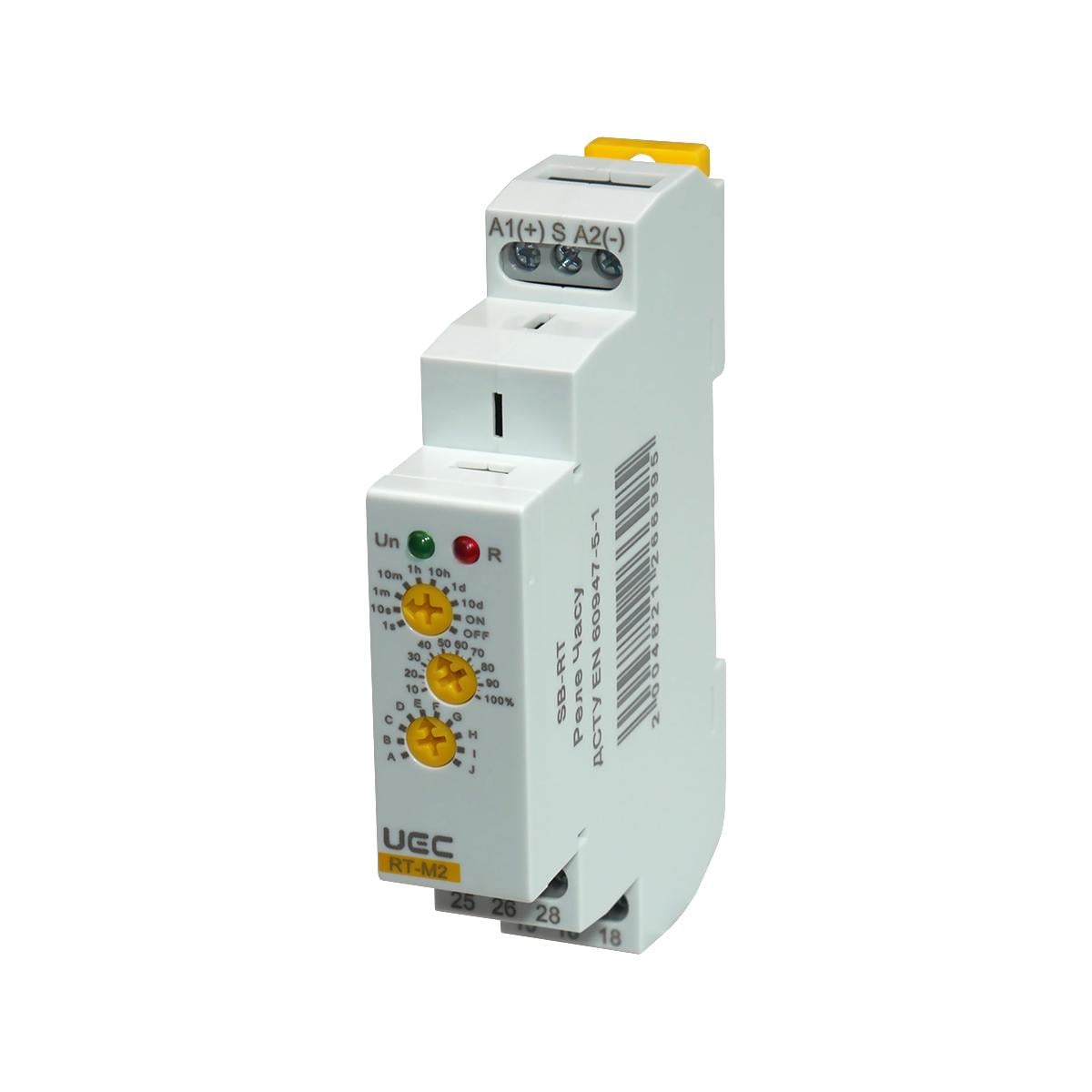 Реле времени многофункциональное UEC RT-M2/W240 16А 12-240В AC/DC 1 сек-10 дней задержка на включение 2 контакта (SB-RT-M2-ACDC12-240V)