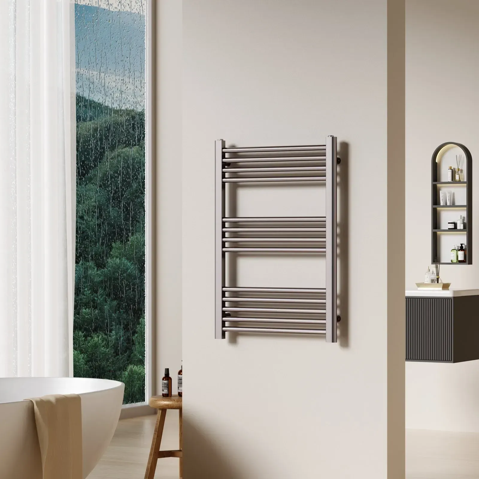 Полотенцесушитель водяной Siena Gunmetal 800x550 см Black (RR-CN800550GB)