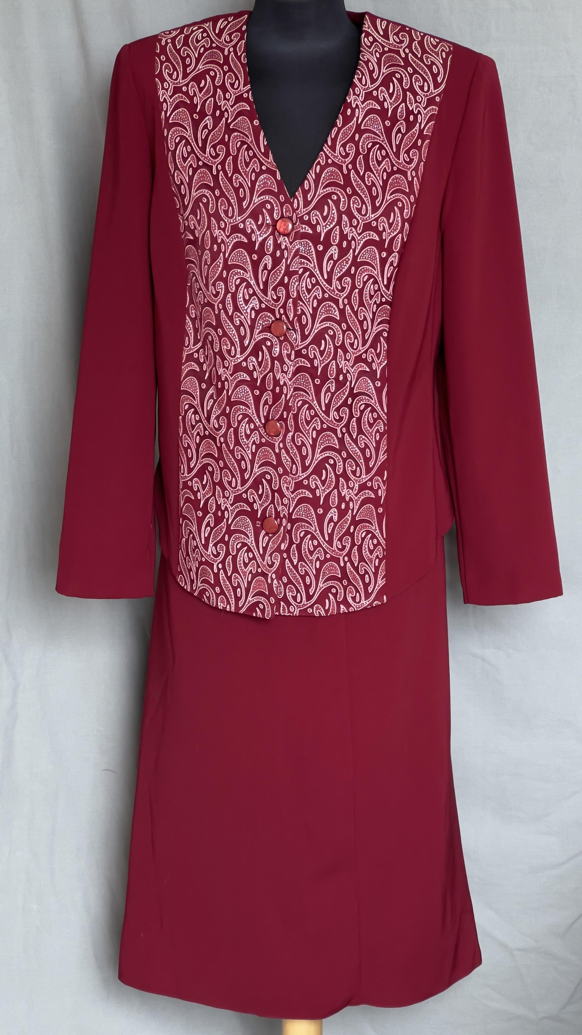 Костюм зі спідницею 3XL Червоний (1208454)