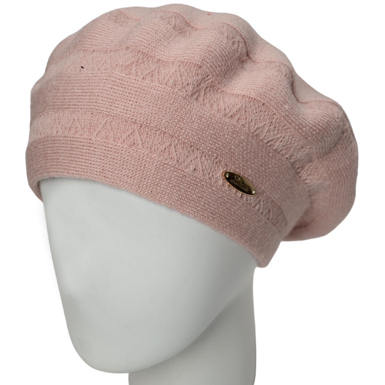 Берет женский Lirus Дона двойной на стойке Пудровый