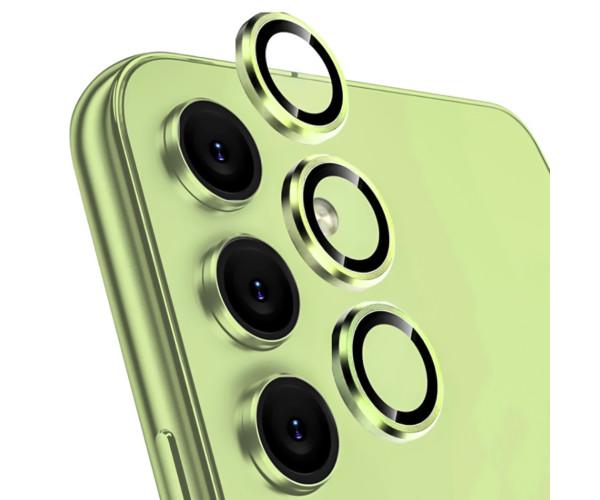 Защитное стекло с рамкой CD Pattern на заднюю камеру для Samsung Galaxy S24 Plus Зеленый