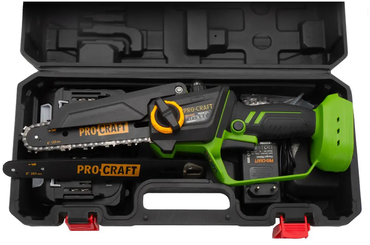 Пила цепная PRO-CRAFT PKA-46 с 2 АКБ/зарядным устройством и кейсом (030046) - фото 7 Пила цепная PRO-CRAFT PKA-46 с 2 АКБ/зарядным устройством и кейсом (030046) - фото 7