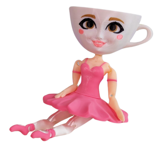 3D-фігурка рухома Creative Family Ballerina Cappuccina 19 см Рожевий