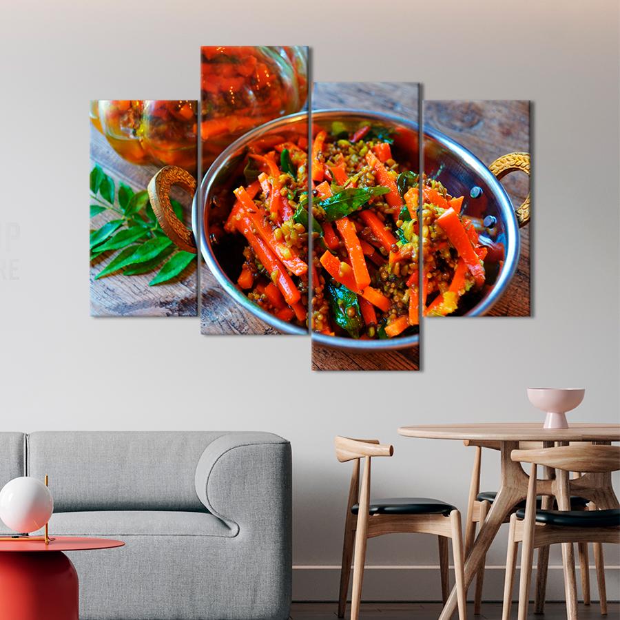 Настенний декор Яркое блюдо индийской кухни 129x90 см (A433-4)