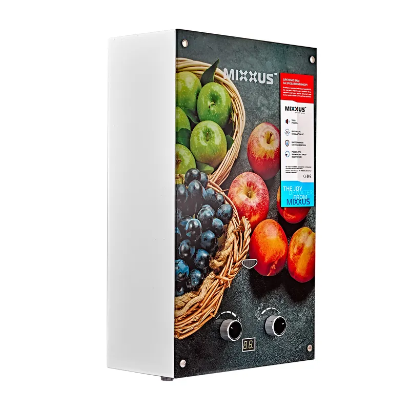 Газова колонка MIXXUS GWH-0310 BASIC GLASS димохідна панель зі скла з малюнком 17 кВт 10 л/хв (OL-WH0024) - фото 2 Газова колонка MIXXUS GWH-0310 BASIC GLASS димохідна панель зі скла з малюнком 17 кВт 10 л/хв (OL-WH0024) - фото 2