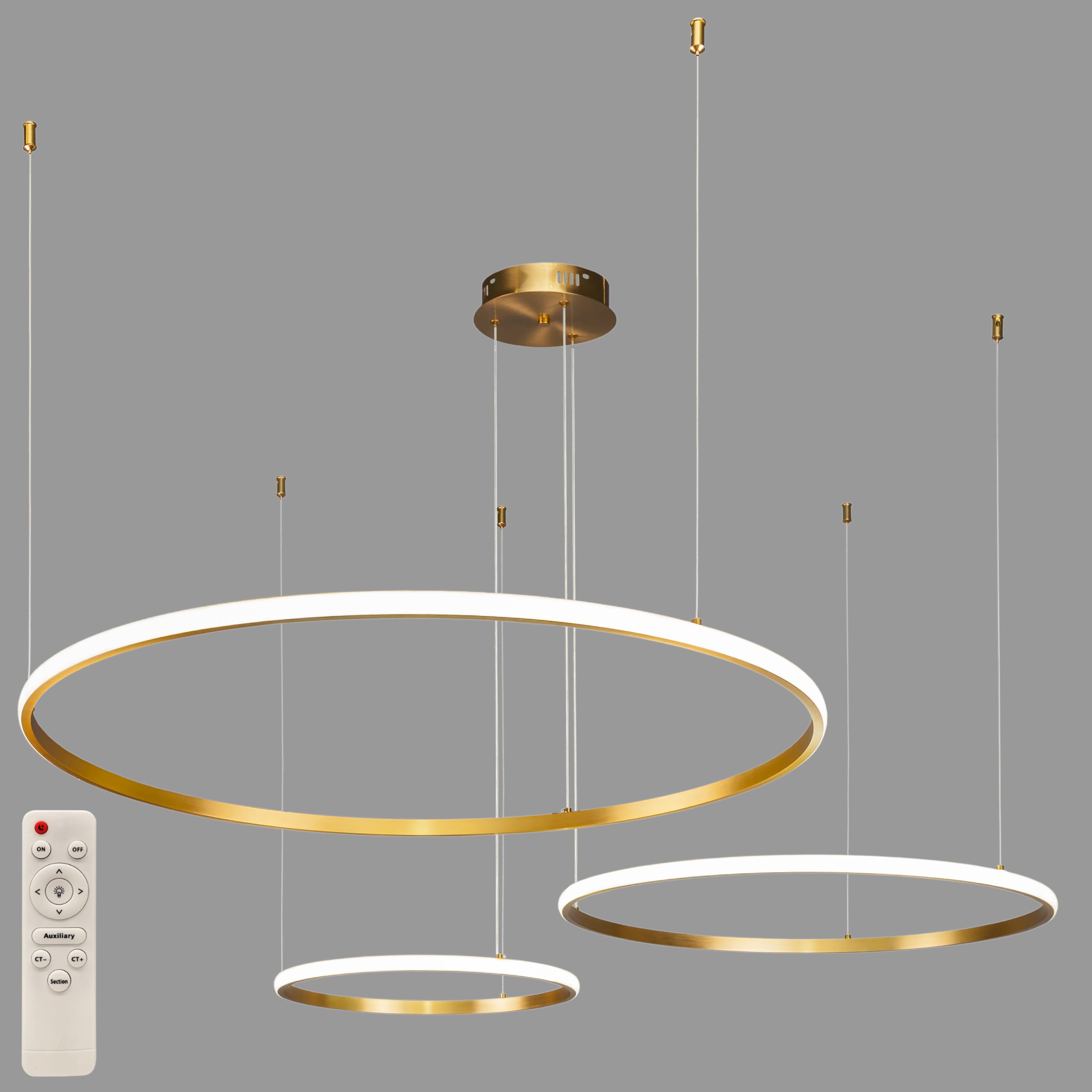 Люстра Circle кольцевая светодиодная двойная 40х60х80 см Бронзовый (52-9833-3B BRONZE LED 400/600/800)