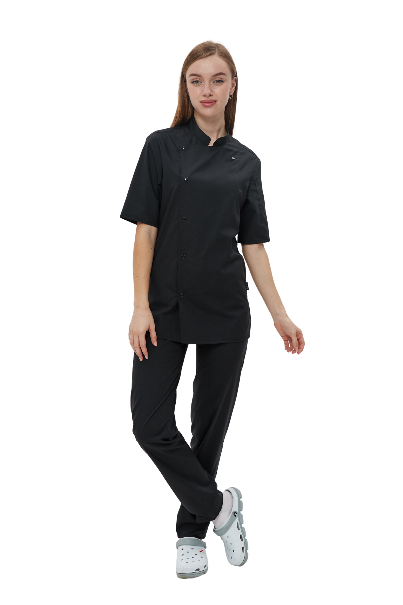 Кітель кухарський унісекс рукав 1/3 Лайт Lux Form р. 54 Чорний (4914) - фото 2