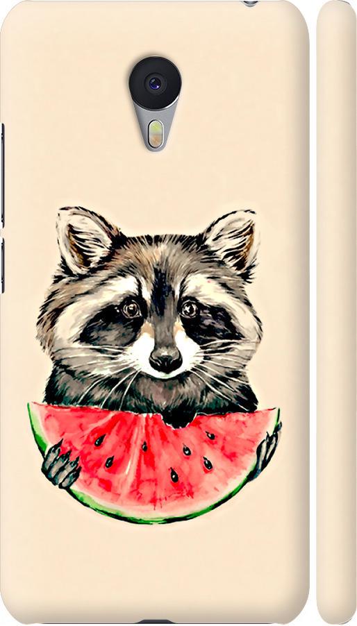 Чехол на Meizu M3 Note Енотик с арбузом (4605m-256-42517)
