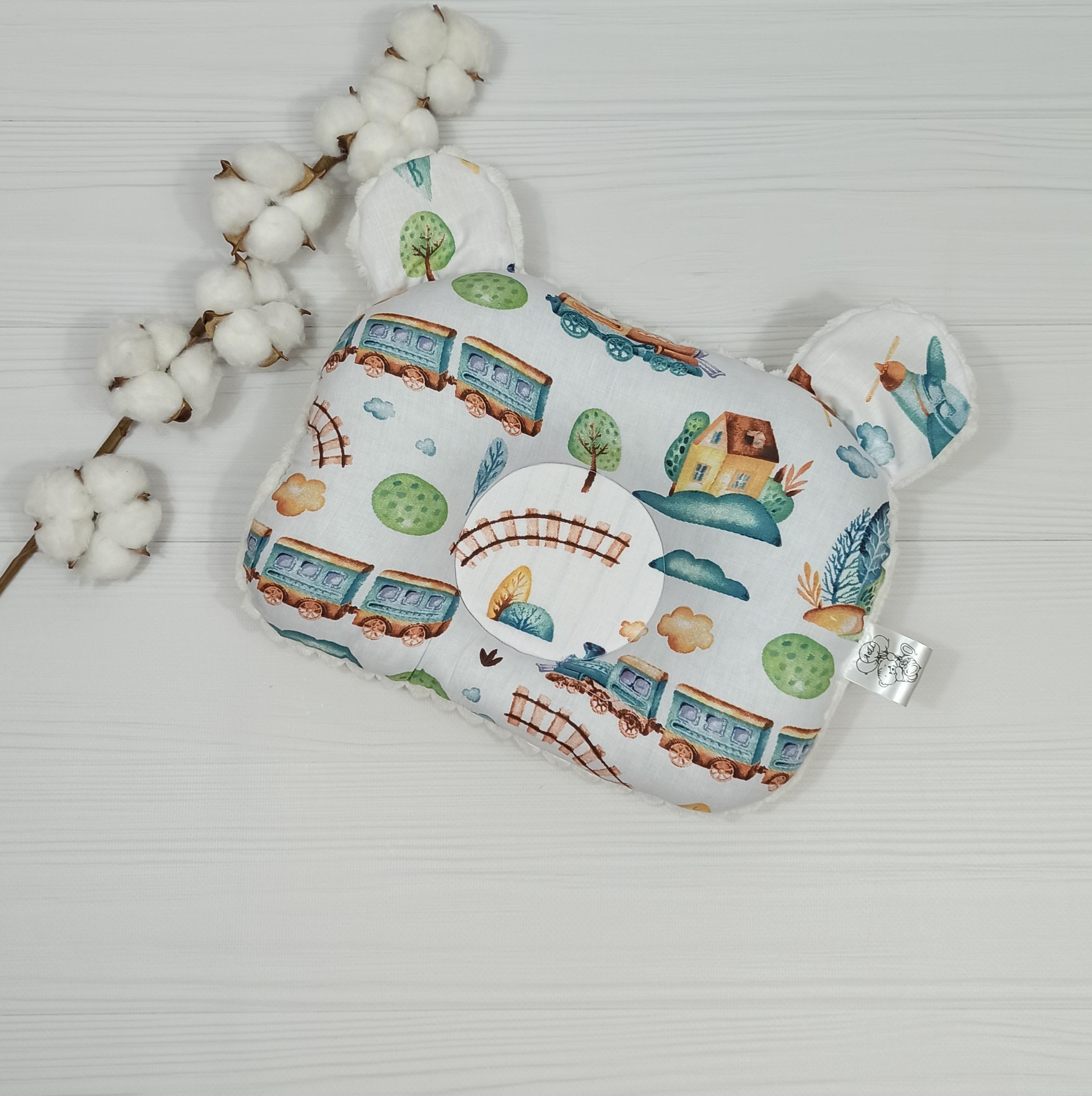 Подушка детская ортопедическая a.l.babybox Поезд 24x32 см Молочный (PO 18167872)