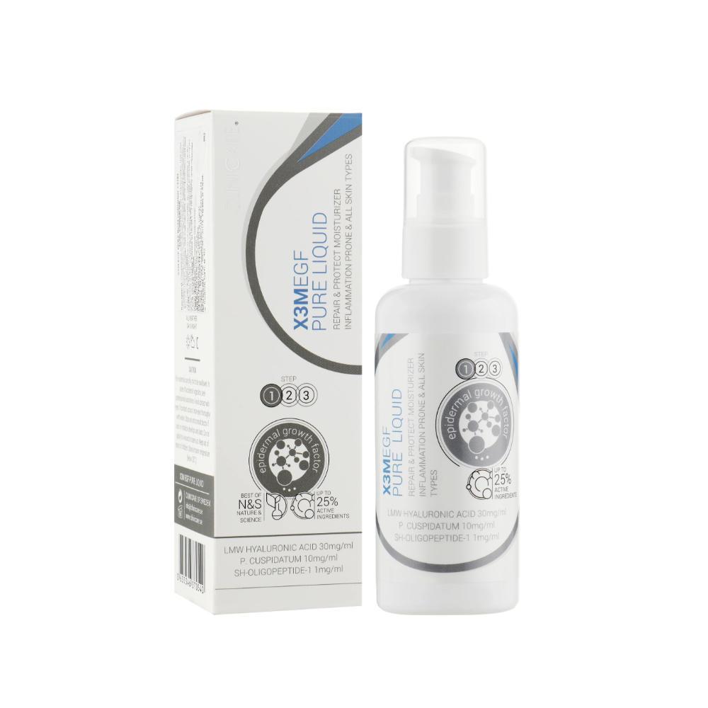 Тонік очищувальний і зволожувальний для обличчя ClinicCare X3M Egf Pure Liquid Moisturizer 100 мл