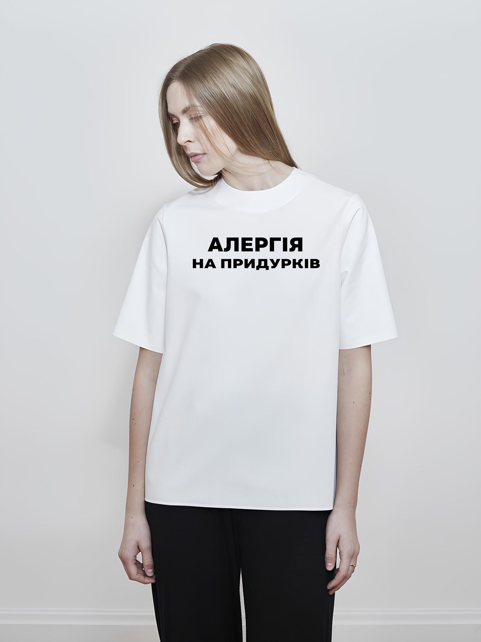 Футболка жіноча з ДТФ-принтом 61-138 L Білий (42422)