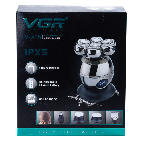 Електробритва чоловіча для бороди VGR V-315 із плаваючою головкою Хром (HPV315) - фото 17 Електробритва чоловіча для бороди VGR V-315 із плаваючою головкою Хром (HPV315) - фото 17