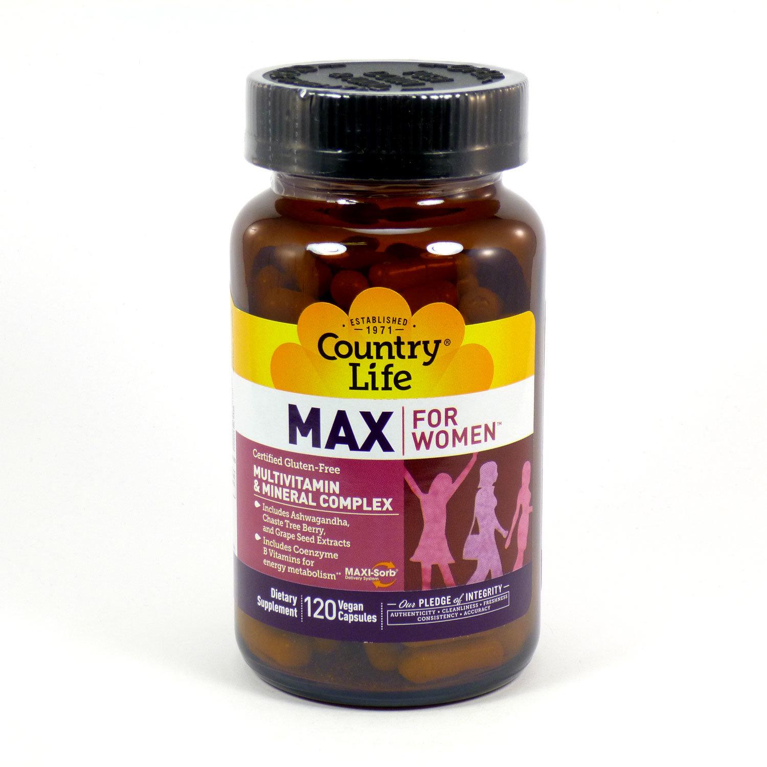 Мультивітаміни и мінерали для жінок Country Life Max for Women 120 tabs